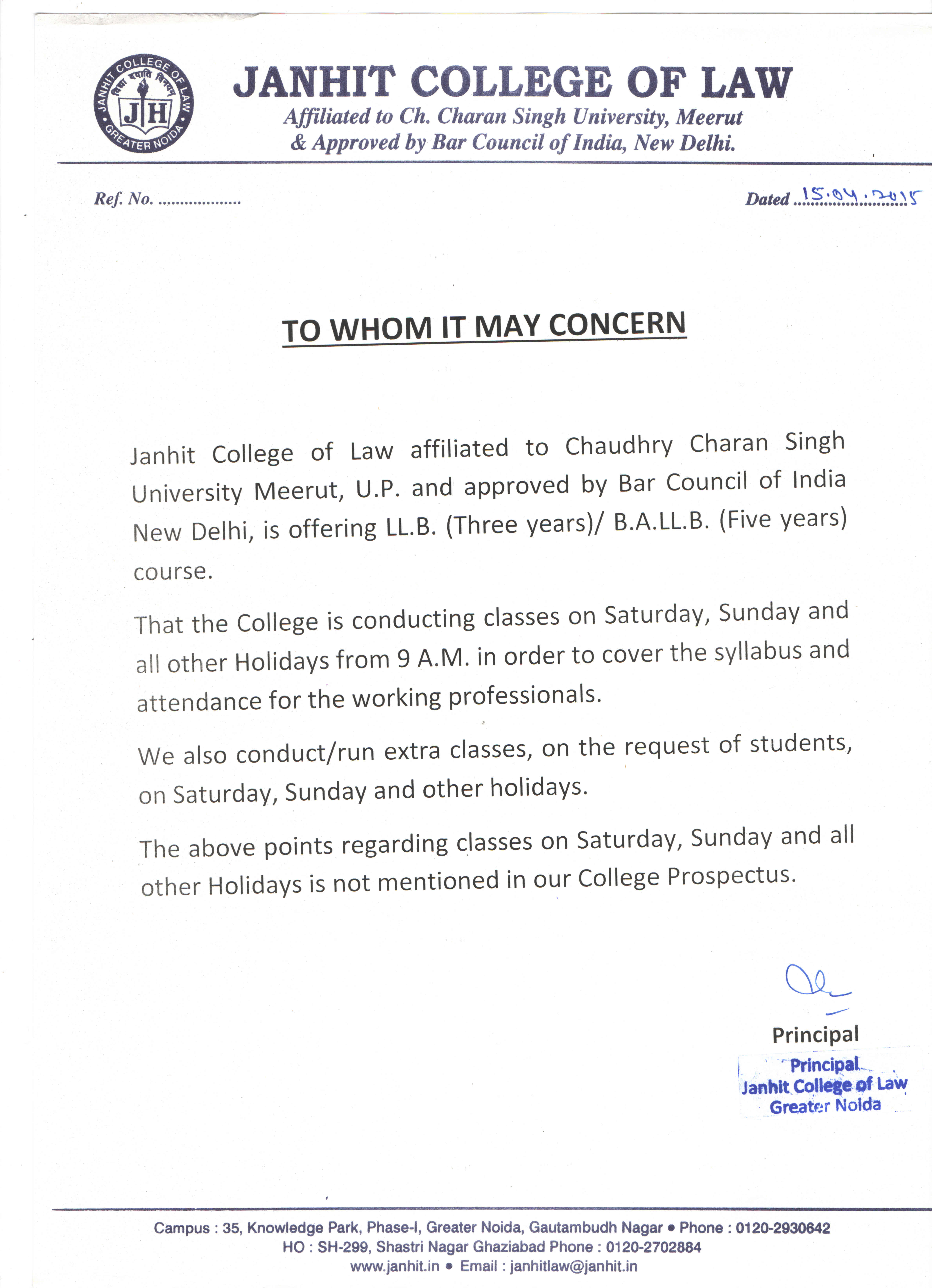 Janhit College of Law